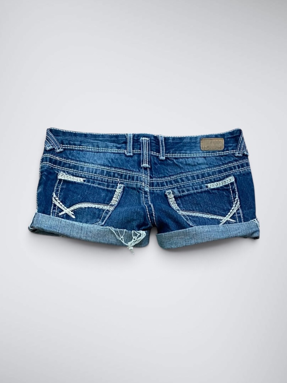 Reign Ultra Low Rise Micro Denim Shorts